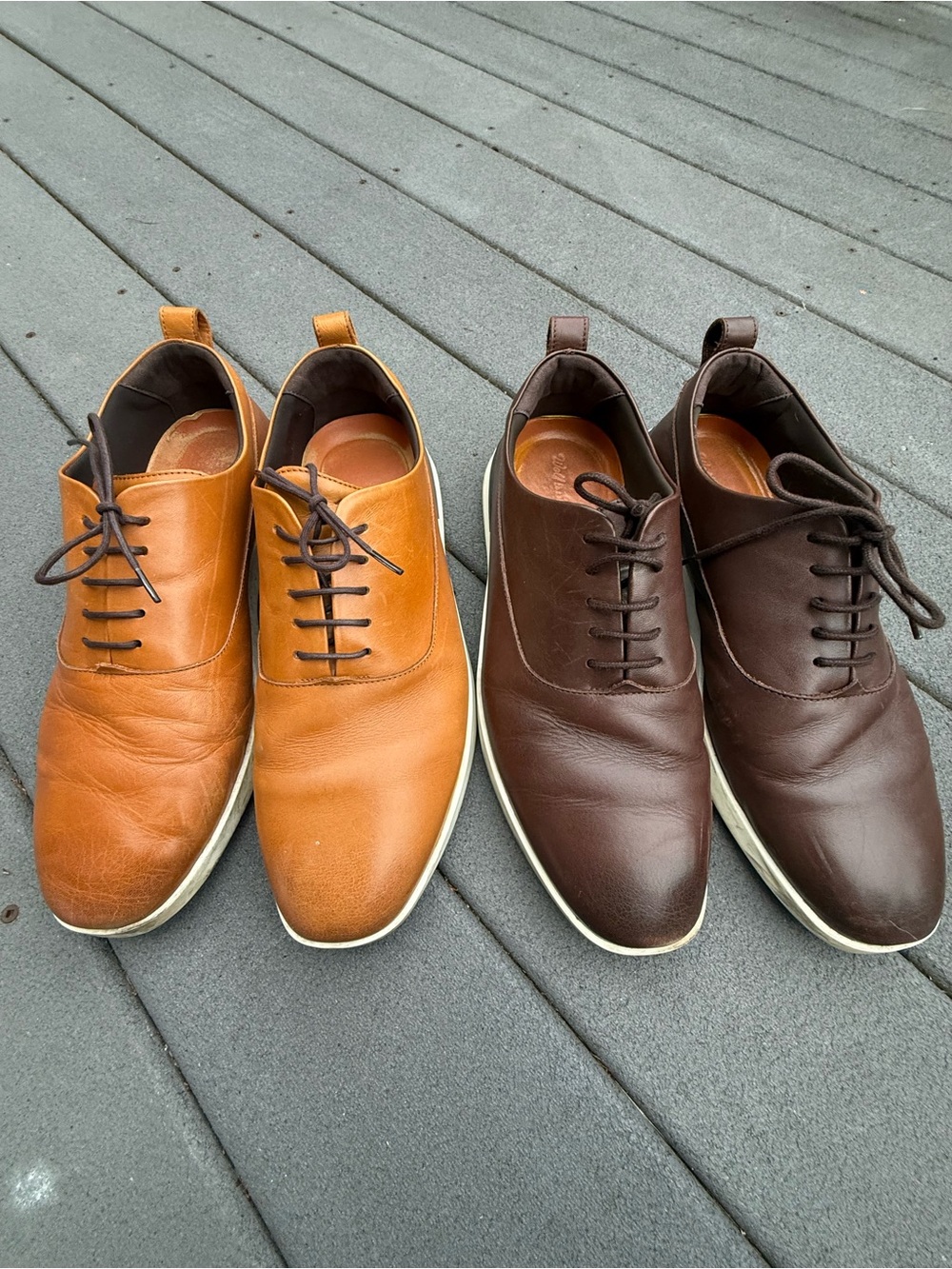Wolf & Shepherd Men’s Leather Casual Lace-Up Shoes in Tan and Brown